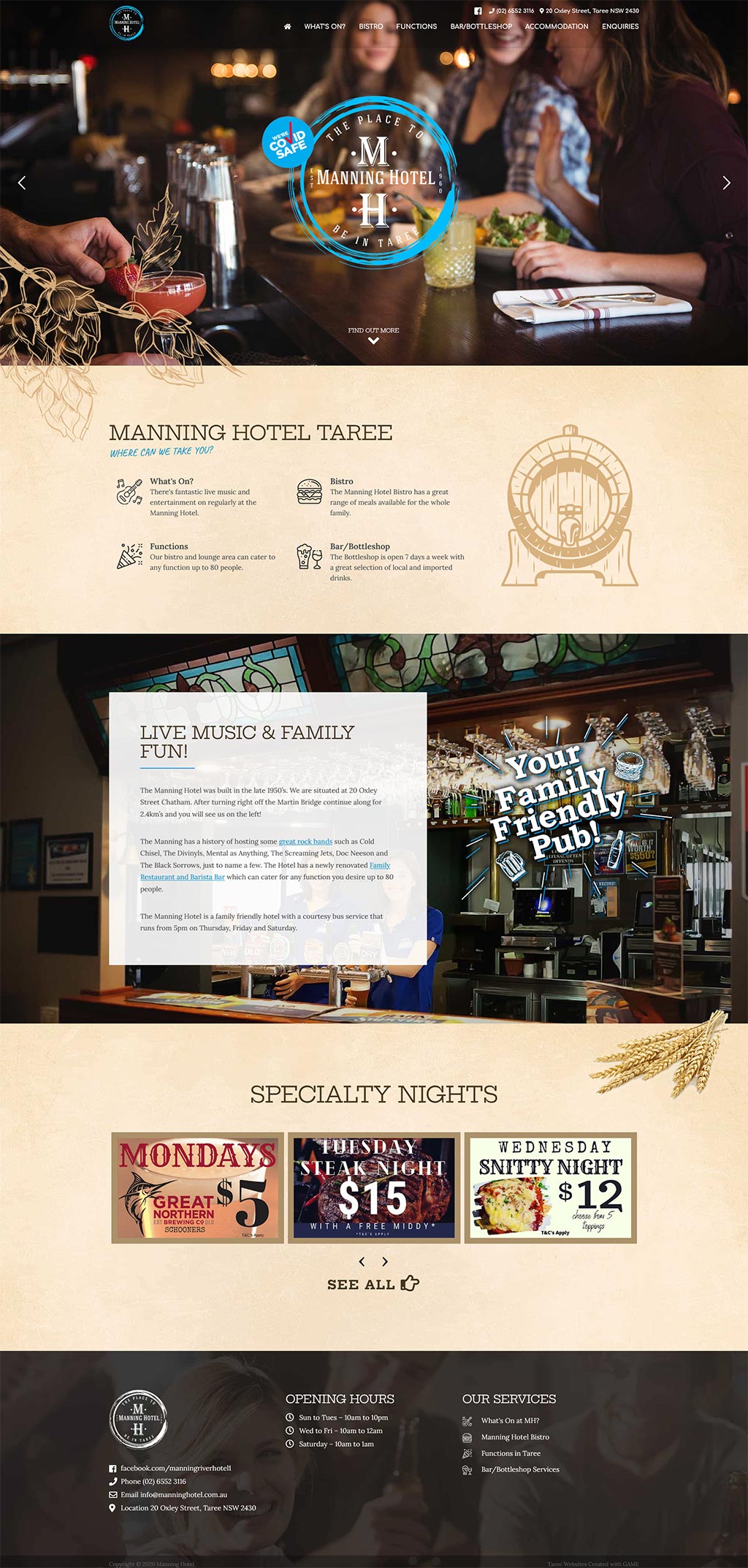 Website Design Client - Manning Hotel