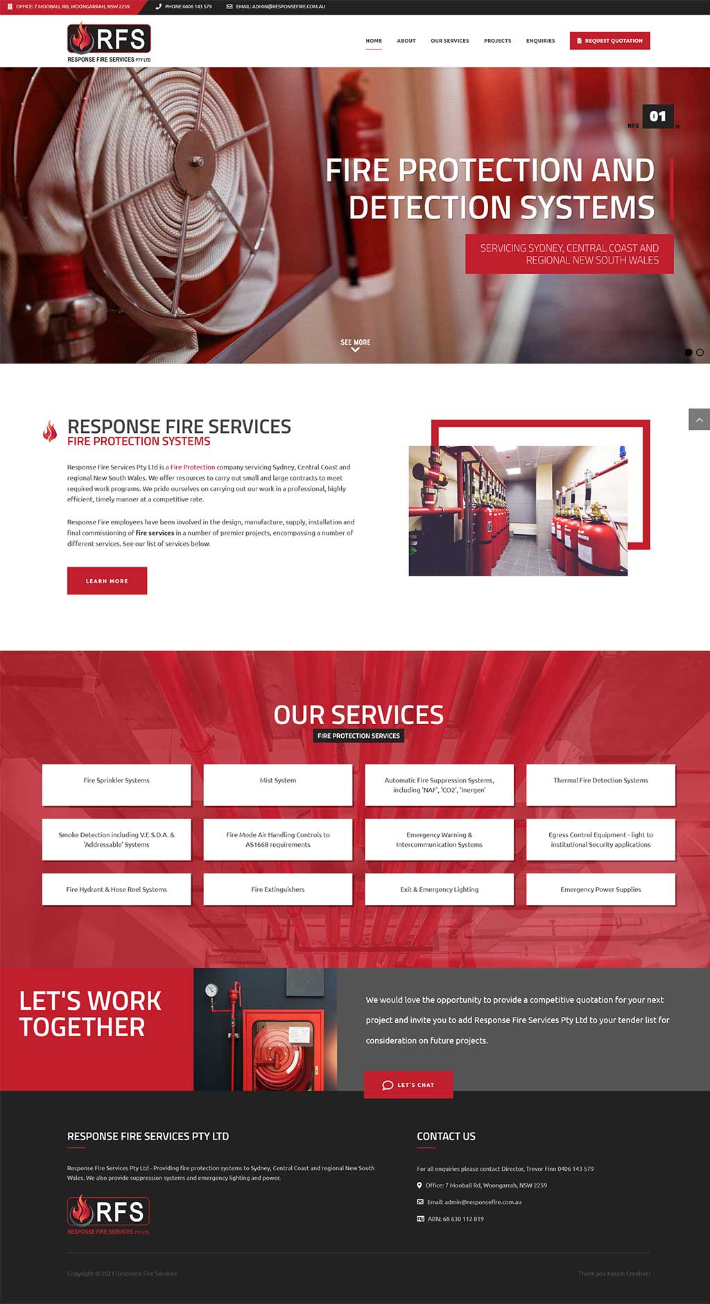 Website Design Client - Response Fire Services Pty Ltd