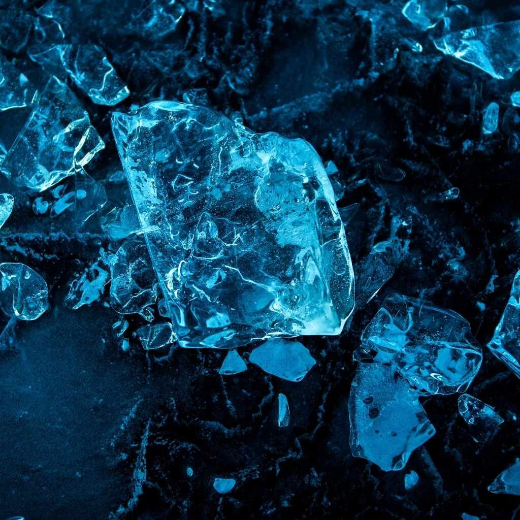 Blue Ice Falling from a Plane
