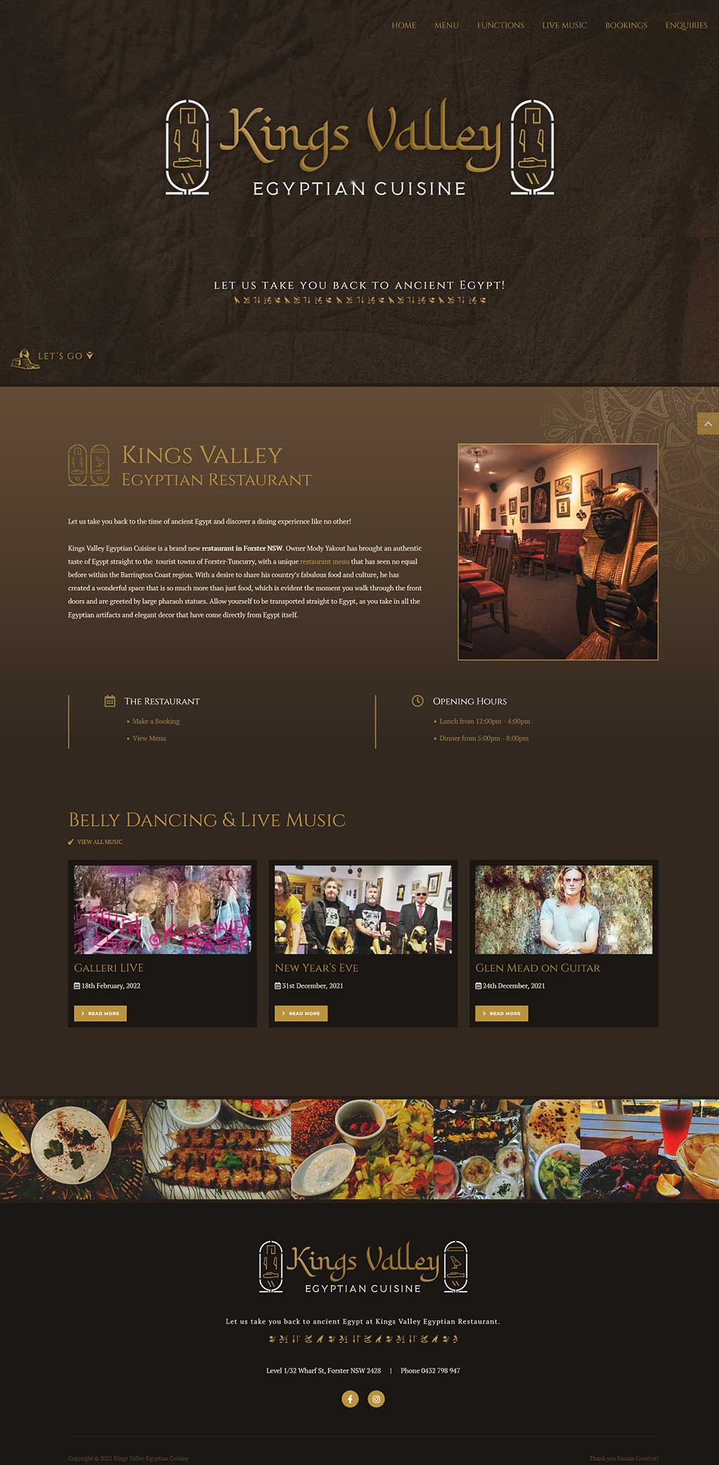Website Design Client - Kings Valley Egyptian Cuisine