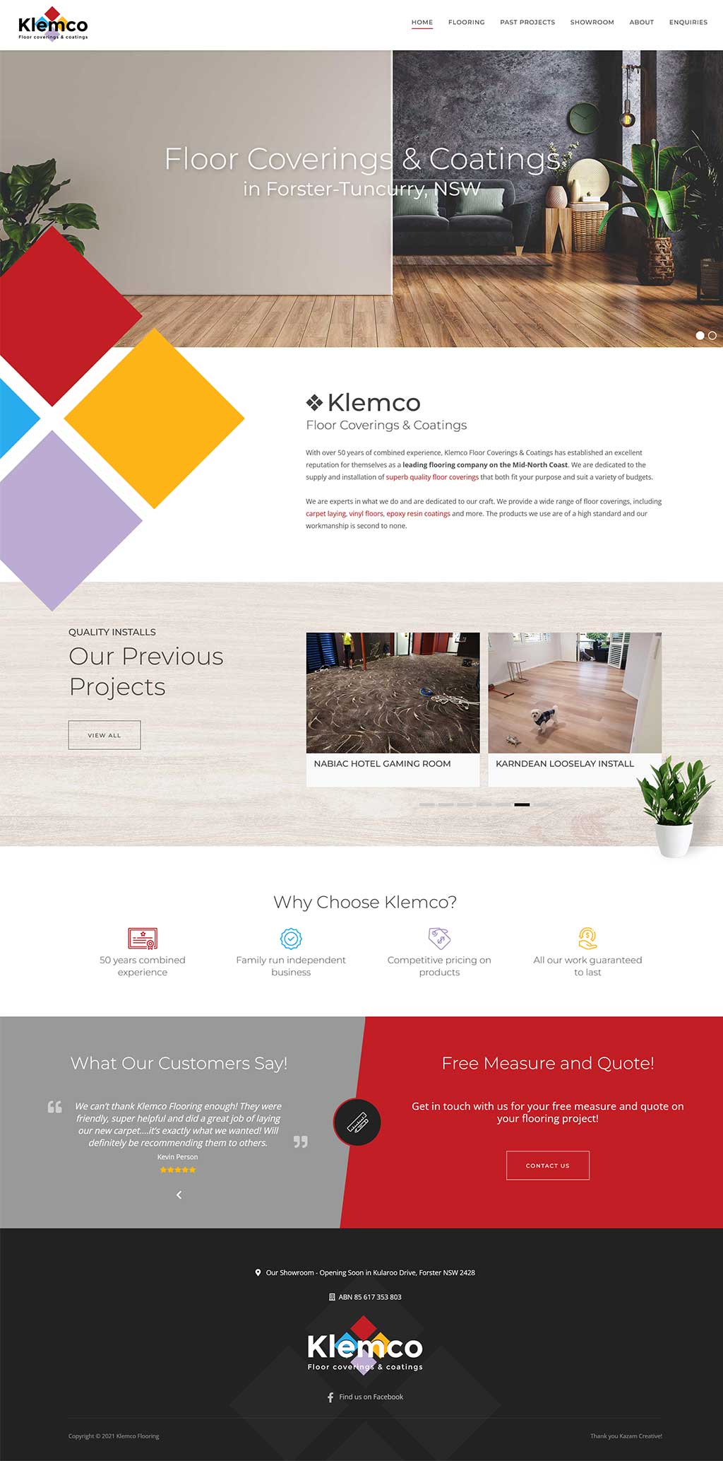 Website Design Client - Klemco Floor Coverings and Coatings