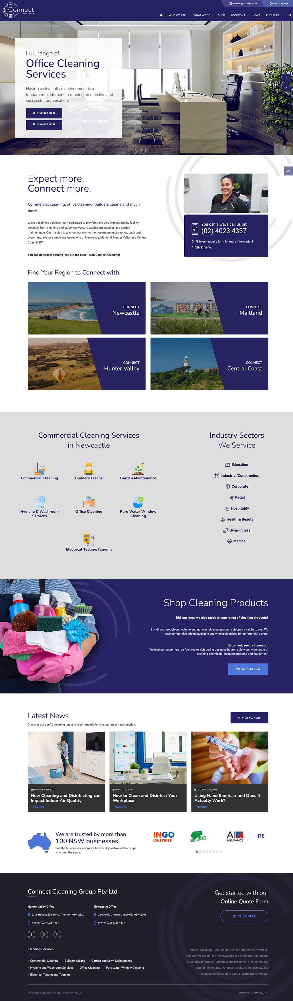 Website Design Client - Connect Cleaning Group
