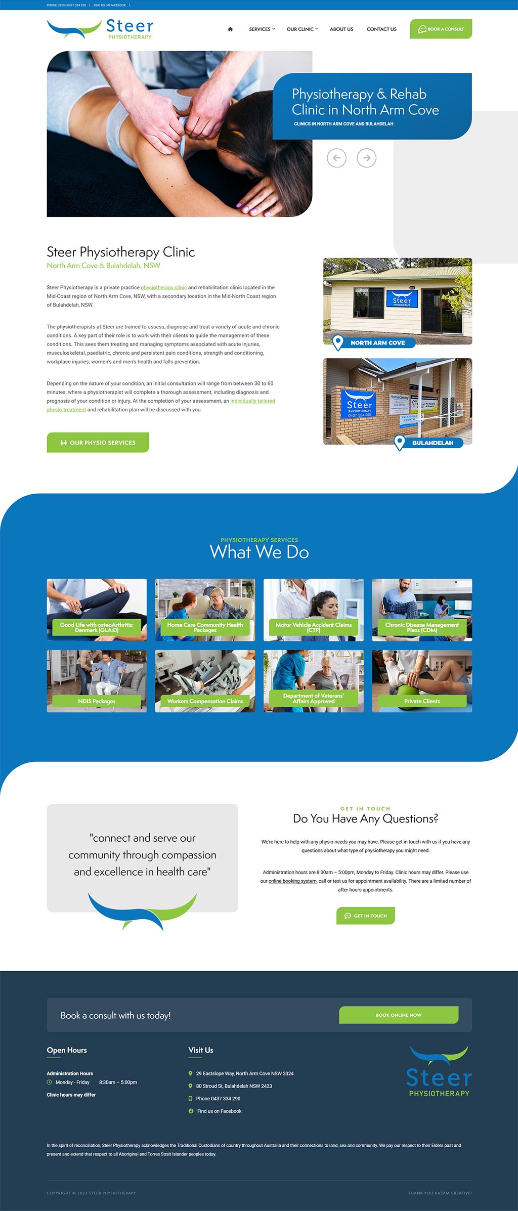 Website Design Client - Steer Physiotherapy