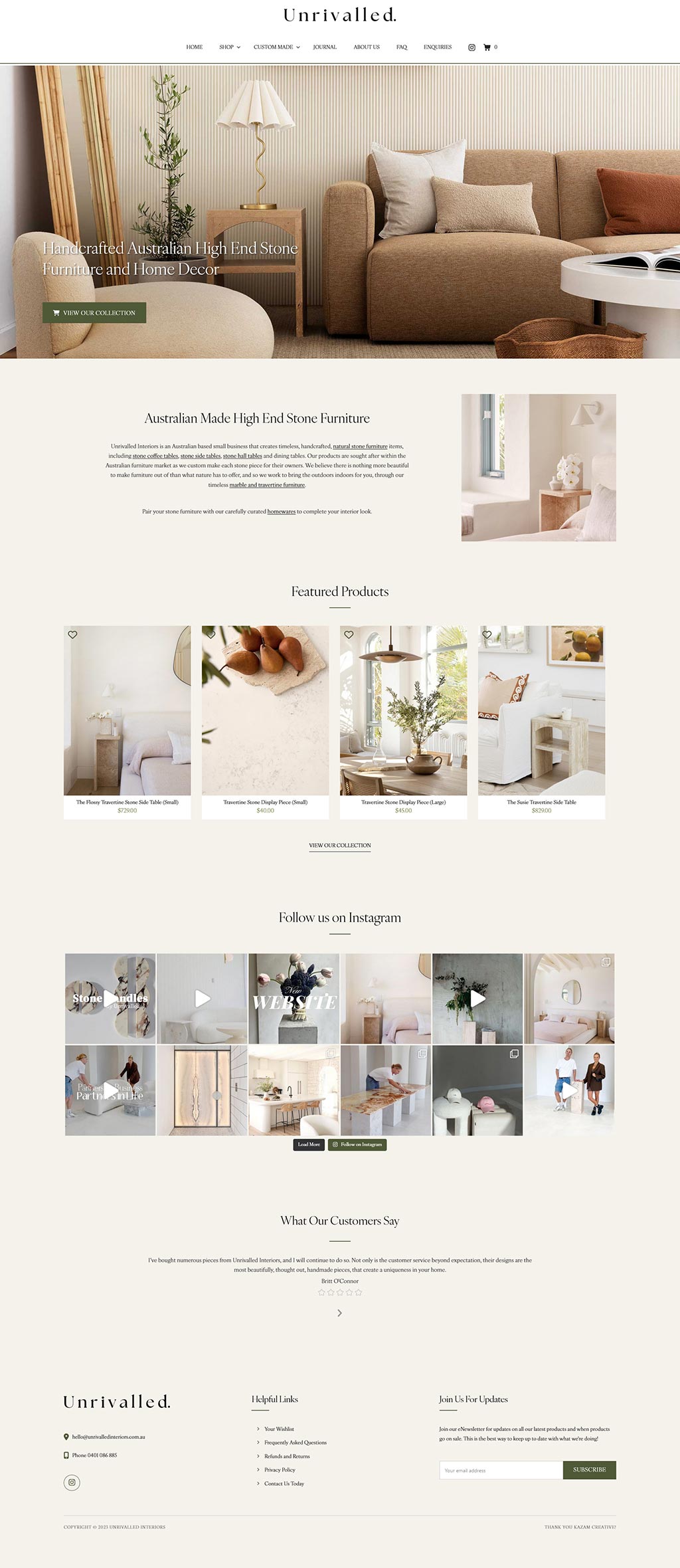 Website Client - Unrivalled Interiors